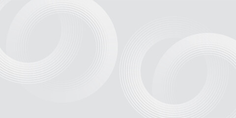 Abstract white glowing geometric lines on gray background. Modern shiny blue circle lines pattern. Futuristic technology concept.