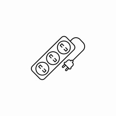 extension cable outlet icon sign vector
