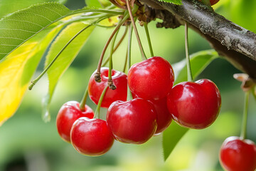 cherries on a branch