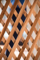 Wooden Lattice Fence Closeup
