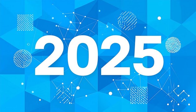 Abstract geometric background with the year 2025 (1)