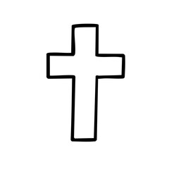 十字架　線画　