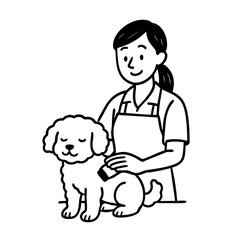 ペットサロン　線画