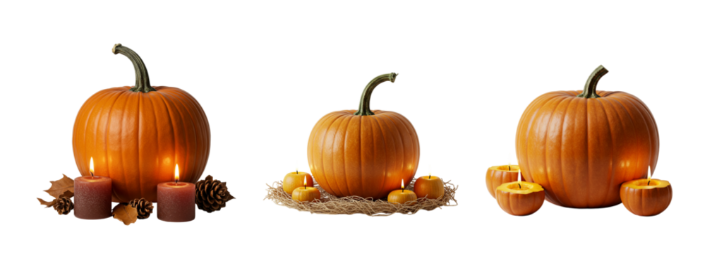 Two pumpkins show strong contrast. Scary happy faces create visual contrast.
