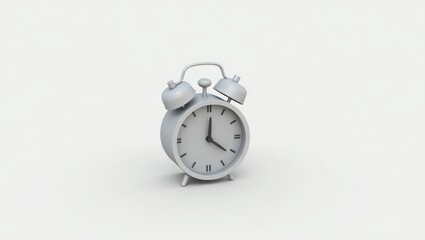 Gray alarm clock on a white background.