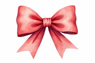 Naklejka premium Charming pink ribbon bow on a clean white background