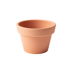 empty terracotta pot  isolated on white background