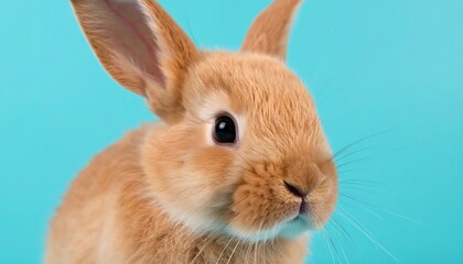 Obraz premium Close-up of a young, light brown rabbit