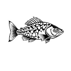 Naklejka premium Small fish with prominent scales and small mouth.