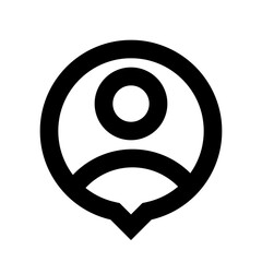 User Map Marker Outline; Account Location Pin Line Art