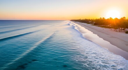 Naklejka premium beautiful view of the beach with blue water footage
