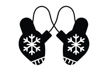 vector icon of two mittens connected by a string