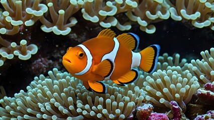 clown fish on coral reef