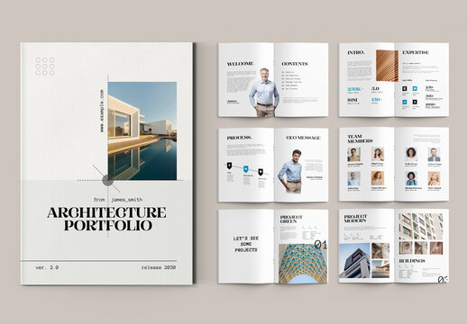 Clean And Modern Architecture Portfolio Brochure Template