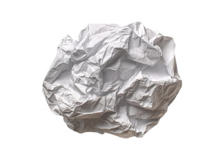 PNG isolated wrinkled paper sheet. Crumpled white page texture, trash document, blank tissue, rough garbage paper for grunge background or design use