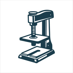 Hydraulic Press Machine Vector Illustration Hydraulic Press Piston and platform in clean lines