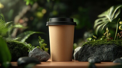 disposable coffee cup standing on a table