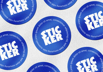 Minimal Top View Sticker Mockup Template Design