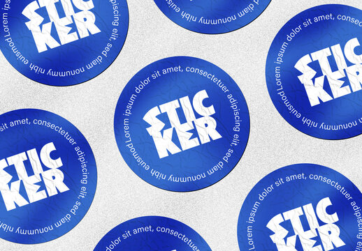 Minimal Top View Sticker Mockup Template Design