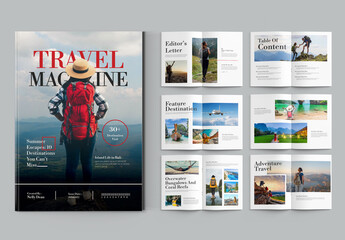 Travel Magazine Layout Design Template