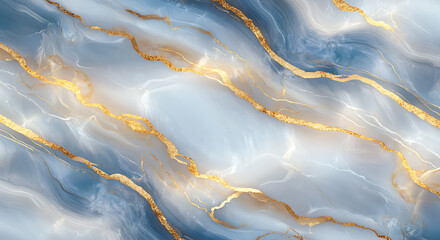 Luxurious marble texture gold veins pastel blue and white image