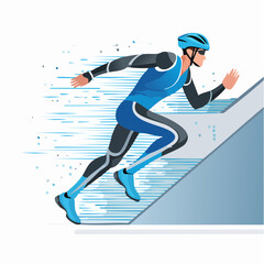 Fototapeta premium Artificial Intelligence in Endurance Sport, abstract vector illustration with data stream