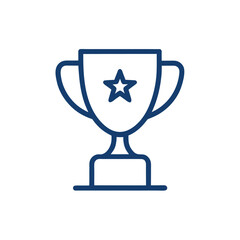 Vector of trophy cup icon, gold trophy cup with ribbon
