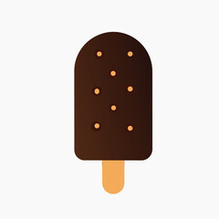 Vector of stick chocolate ice cream isolated
