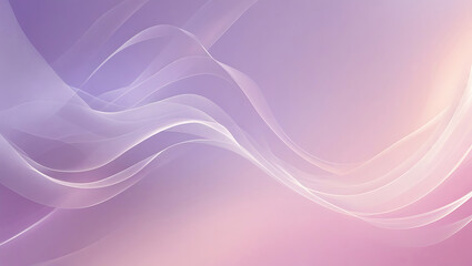 Ethereal Abstract Background with Flowing Translucent Waves in Lavender to Peach Gradient, Soft Glow and Smoky Highlights, Minimalist Dreamlike Style with Serene Atmospheric Composition