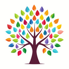 Fototapeta premium abstract tree with colorful leaves