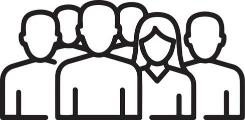 Customer Base Icon &ndash; Line Style Group of People Symbol for Clients, Users & Audience Engagement