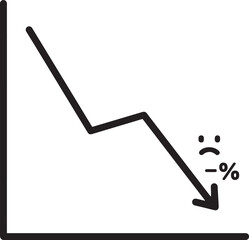  Decline Chart Icon &ndash; Line Style Downward Graph Symbol for Loss, Decrease & Negative Trend Analysis