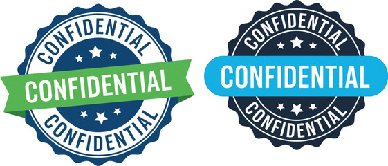 Fototapeta premium Confidential Stamp Badge Vector Icon Design for Privacy and Security