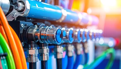 Industrial machinery components close-up