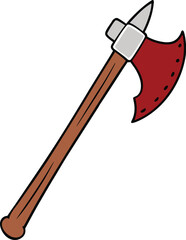 bloody axe on transparent background