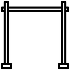 Pull-Up Bar icon, Black And White Outline Icon Vector.