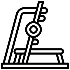 Smith Machine icon, Black And White Outline Icon Vector.