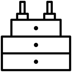 Weight Stack icon, Black And White Outline Icon Vector.