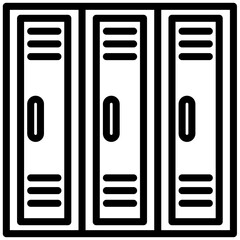 Gym Locker icon, Black And White Outline Icon Vector.