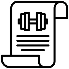 Gym Rules Sign icon, Black And White Outline Icon Vector.