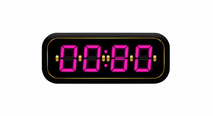 An electronic clock showing a time.