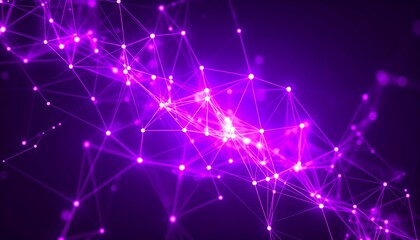 Abstract purple glowing plexus network