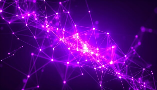 Abstract purple glowing plexus network - Powered by Adobe