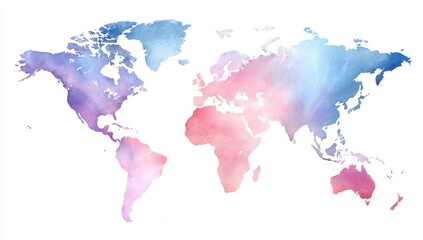 Obraz premium Delicate world map, soft pastel shades