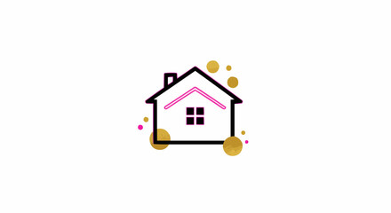 A minimalist line drawing of a house, symbolizing home ownership and property.