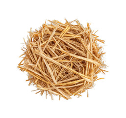 Round straw bundle - natural fiber arrangement isolated on transparent background, png