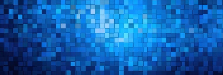abstract graded blue background with geometric blue tiles mosaic texture