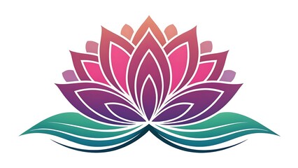a wellness or beauty brand logo that represents growth and vibrancy, using a stylized lotus flower with a rich color gradient