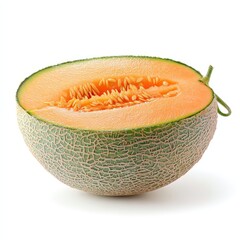 cantaloupe melon isolated white background