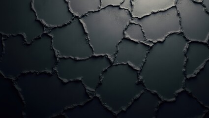 Dark textured surface with intricate cracks.